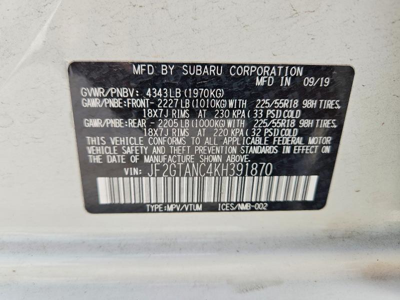 Продажа на аукционе авто 2019 Subaru Crosstrek, vin: JF2GTANC4KH391870, номер лота: 63017886