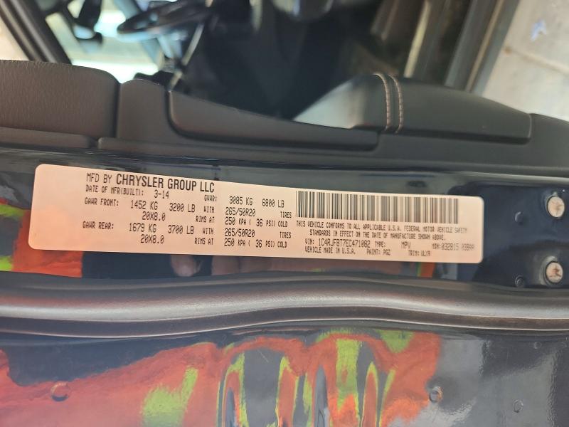 2014 Jeep Grand Cherokee მანქანა იყიდება აუქციონზე, vin: 1C4RJFBT7EC471082, აუქციონის ნომერი: 61685086
