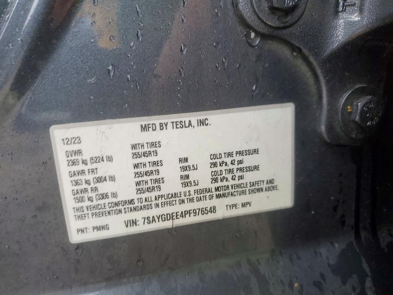 2023 Tesla Model Y მანქანა იყიდება აუქციონზე, vin: 7SAYGDEE4PF976548, აუქციონის ნომერი: 63071686