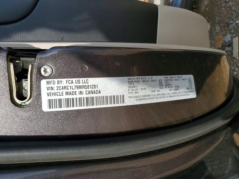 Aukcja sprzedaży 2021 Chrysler Pacifica, vin: 2C4RC1L79MR581281, numer aukcji: 60635846