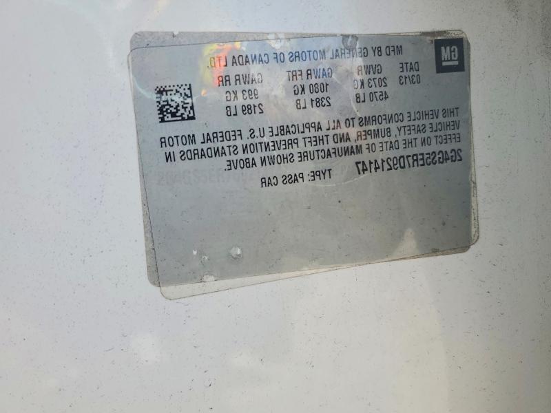 59062766 :رقم المزاد ، 2G4GS5ER7D9214147 vin ، 2013 Buick Regal مزاد بيع