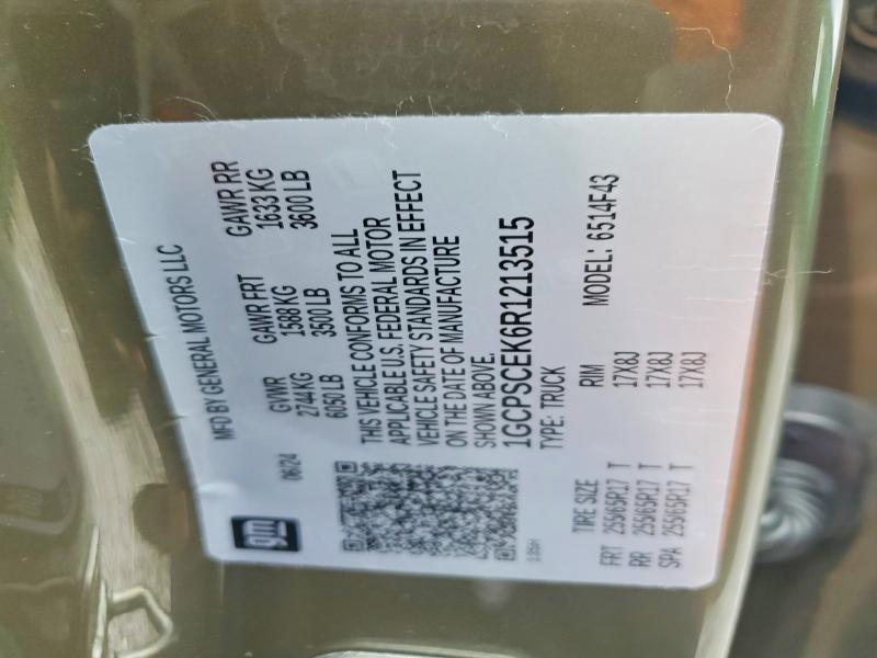 2024 Chevrolet Colorado მანქანა იყიდება აუქციონზე, vin: 1GCPSCEK6R1213515, აუქციონის ნომერი: 59884716