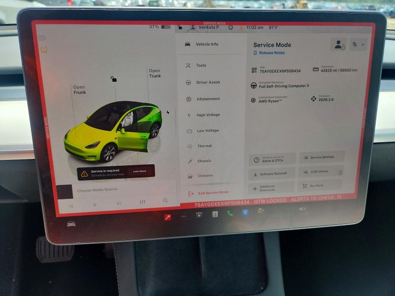 Продаж на аукціоні авто 2022 Tesla Model Y, vin: 7SAYGDEEXNF508434, номер лоту: 60063546