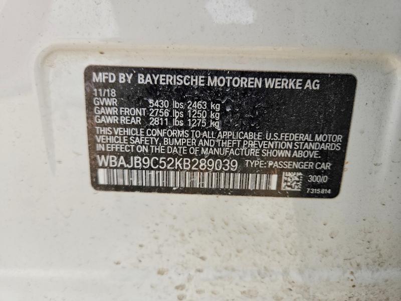 Продажа на аукционе авто 2019 Bmw M550xi, vin: WBAJB9C52KB289039, номер лота: 60599686
