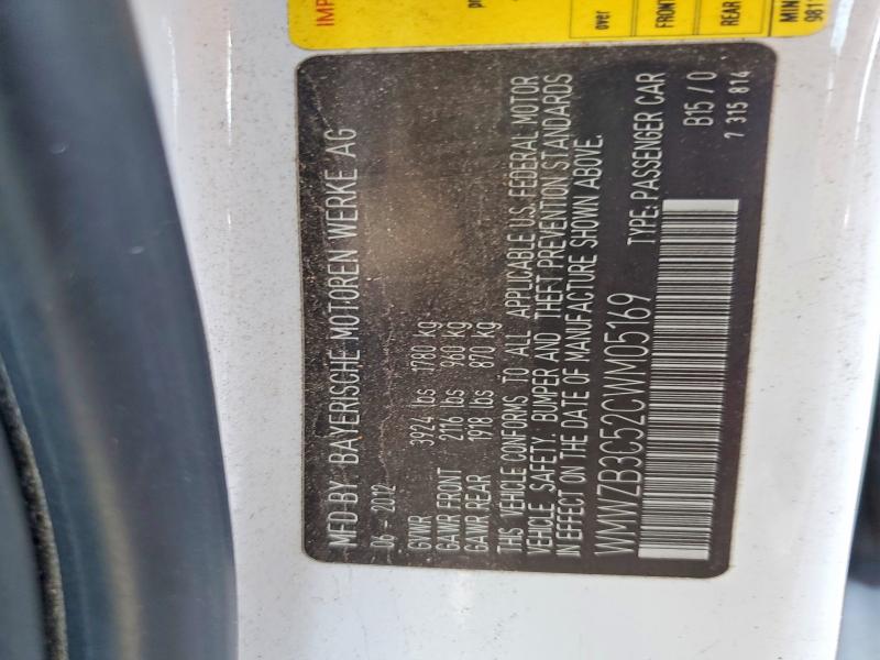 Продажа на аукционе авто 2012 Mini Cooper, vin: WMWZB3C52CWM05169, номер лота: 62083316