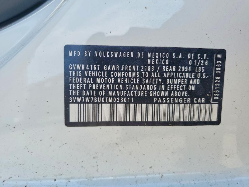 Продаж на аукціоні авто 2026 Volkswagen Jetta, vin: 3VW7W7BU0TM038011, номер лоту: 61367286