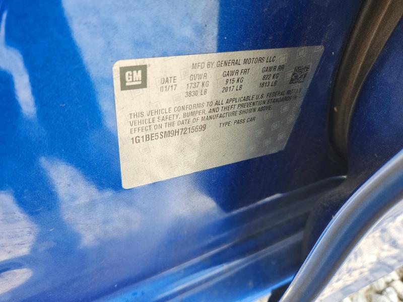 59286096 :رقم المزاد ، 1G1BE5SM9H7215699 vin ، 2017 Chevrolet Cruze مزاد بيع