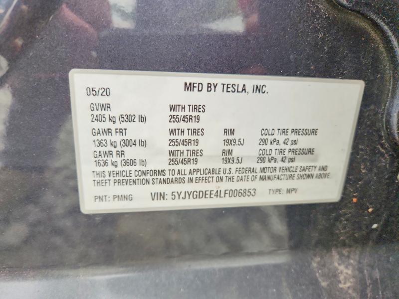 Продажа на аукционе авто 2020 Tesla Model Y, vin: 5YJYGDEE4LF006853, номер лота: 61432526