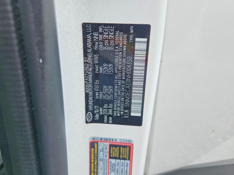 Aukcja sprzedaży 2022 Hyundai Tucson, vin: 5NMJECAE0NH004350, numer aukcji: 61979296