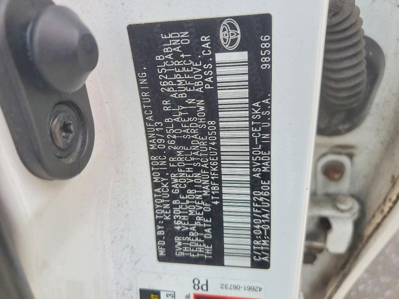 Aukcja sprzedaży 2014 Toyota Camry, vin: 4T1BF1FK6EU740508, numer aukcji: 60246966