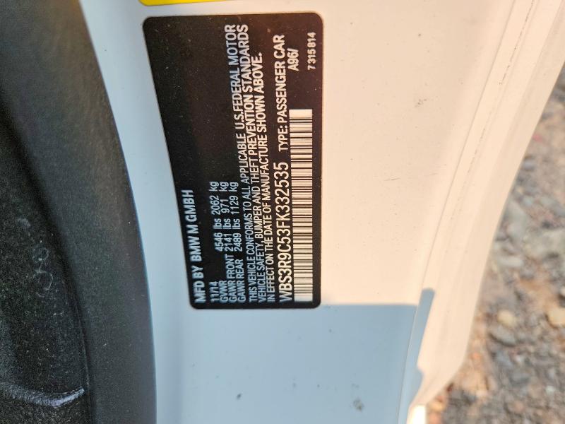 Продажа на аукционе авто 2015 Bmw M4, vin: WBS3R9C53FK332535, номер лота: 59348626