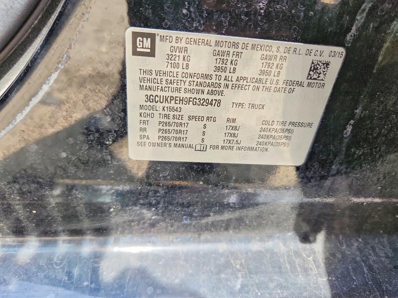 Aukcja sprzedaży 2015 Chevrolet Silverado, vin: 3GCUKPEH9FG329478, numer aukcji: 60520176