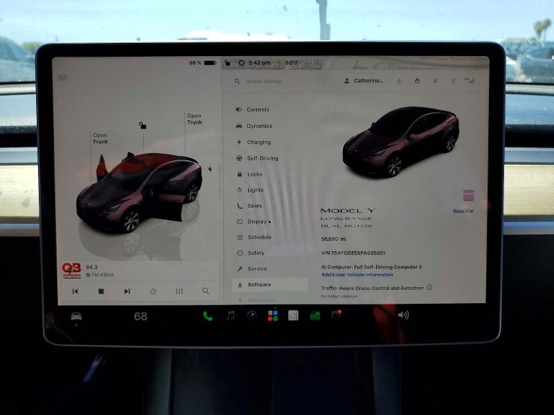 Aukcja sprzedaży 2023 Tesla Model Y, vin: 7SAYGDEE6PA035051, numer aukcji: 60034046