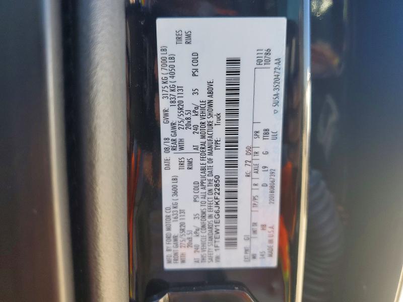 Aukcja sprzedaży 2018 Ford F150, vin: 1FTEW1EG6JKF22850, numer aukcji: 60889986