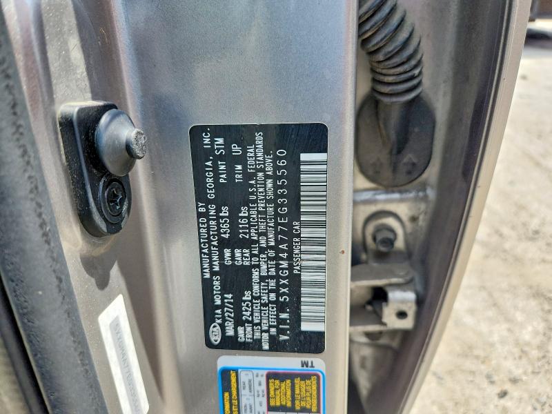 60024986 :رقم المزاد ، 5XXGM4A77EG335560 vin ، 2014 Kia Optima مزاد بيع