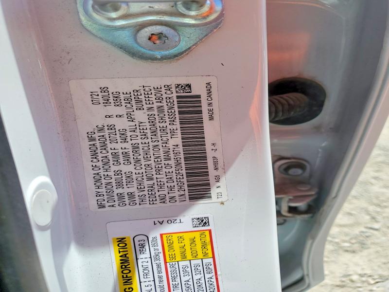 Продажа на аукционе авто 2022 Honda Civic, vin: 2HGFE2F50NH516714, номер лота: 61570196