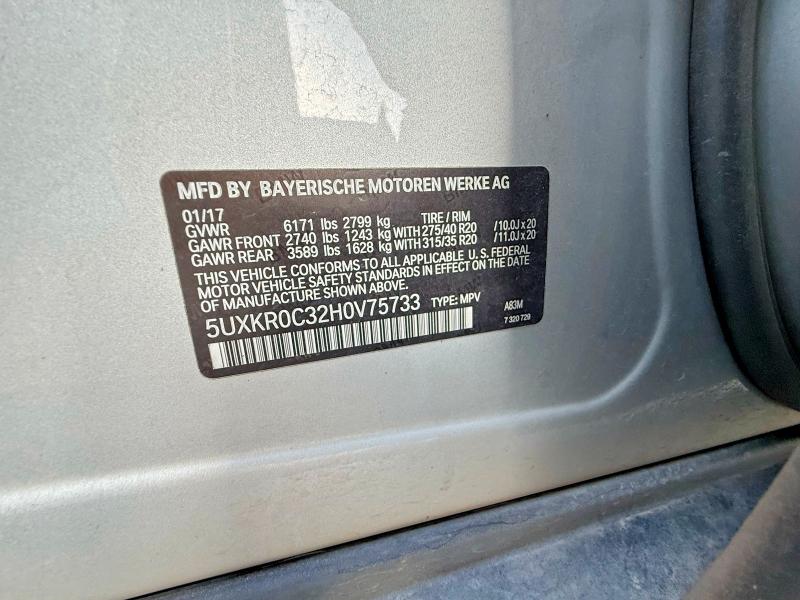 2017 Bmw X5 მანქანა იყიდება აუქციონზე, vin: 5UXKR0C32H0V75733, აუქციონის ნომერი: 62354486