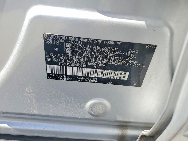 60180026 :رقم المزاد ، 2T3BFREV5DW055190 vin ، 2013 Toyota Rav4 مزاد بيع