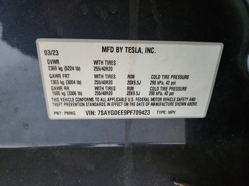 Продажа на аукционе авто 2023 Tesla Model Y, vin: 7SAYGDEE9PF709423, номер лота: 60445166