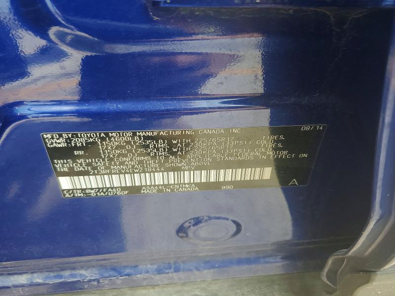 59827026 :رقم المزاد ، 2T3RFREV4EW218444 vin ، 2014 Toyota Rav4 مزاد بيع