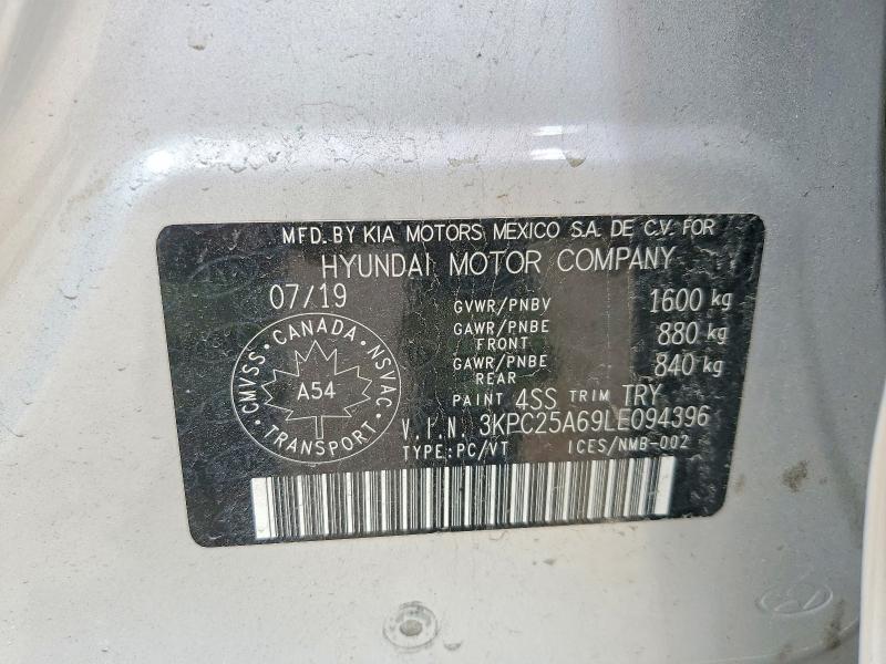 Продаж на аукціоні авто 2020 Hyundai Accent, vin: 3KPC25A69LE094396, номер лоту: 60374836
