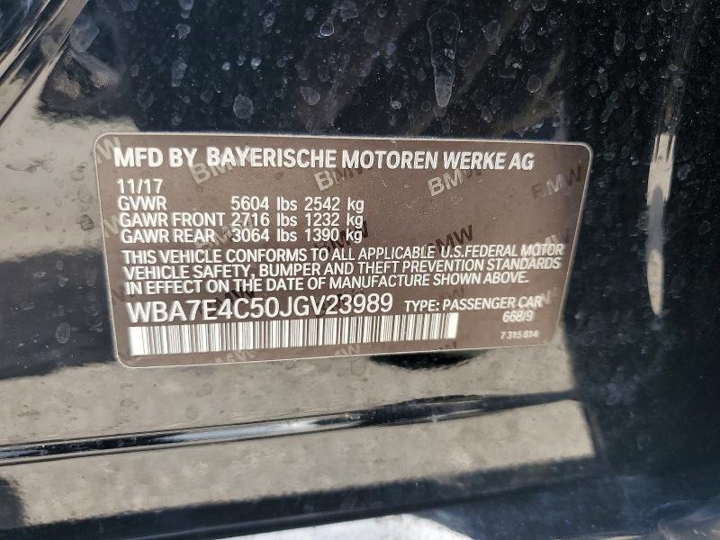 Продажа на аукционе авто 2018 Bmw 740, vin: WBA7E4C50JGV23989, номер лота: 59914156