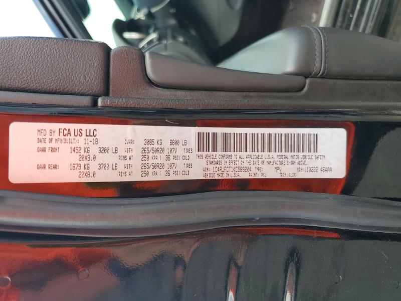 Продажа на аукционе авто 2019 Jeep Grand Cherokee, vin: 1C4RJFCT1KC589204, номер лота: 61050266