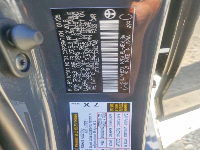 Продажа на аукционе авто 2026 Toyota Corolla, vin: JTDB4MEE7T3040748, номер лота: 60988966