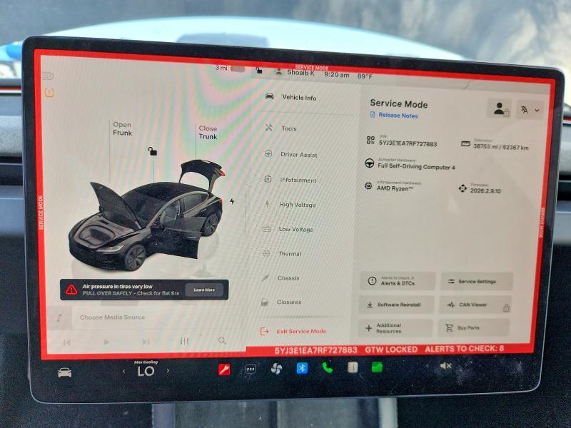 59361856 :رقم المزاد ، 5YJ3E1EA7RF727883 vin ، 2024 Tesla Model 3 مزاد بيع