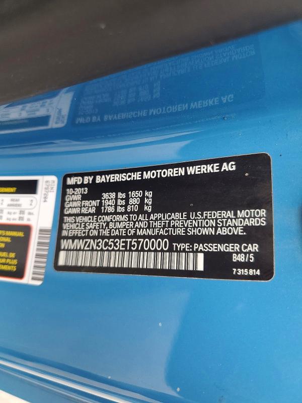 Продажа на аукционе авто 2014 Mini Cooper, vin: WMWZN3C53ET570000, номер лота: 59015726