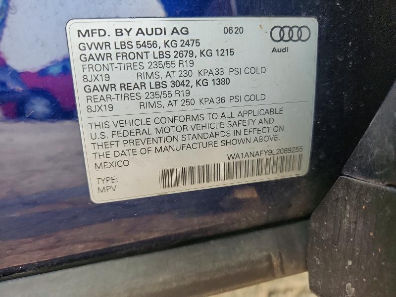 Aukcja sprzedaży 2020 Audi Q5, vin: WA1ANAFY9L2089255, numer aukcji: 59691716