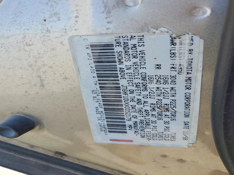Продаж на аукціоні авто 1999 Lexus Rx, vin: JT6HF10UXX0052179, номер лоту: 62640746