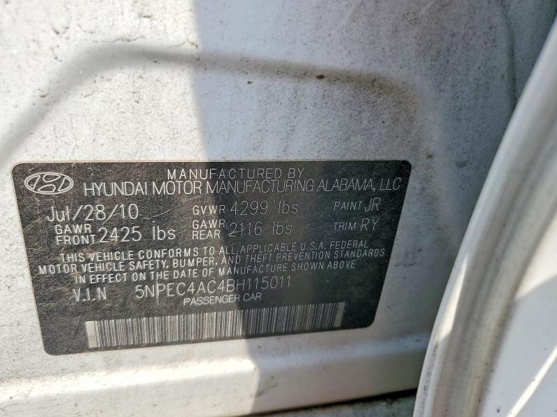 61617056 :رقم المزاد ، 5NPEC4AC4BH115011 vin ، 2011 Hyundai Sonata مزاد بيع