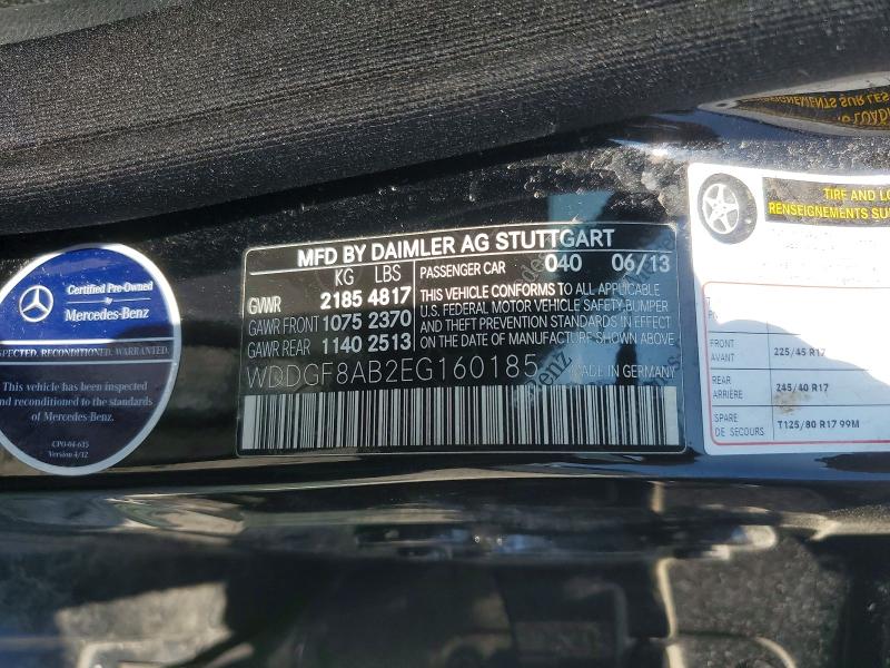 Aukcja sprzedaży 2014 Mercedes-benz C, vin: WDDGF8AB2EG160185, numer aukcji: 61888516