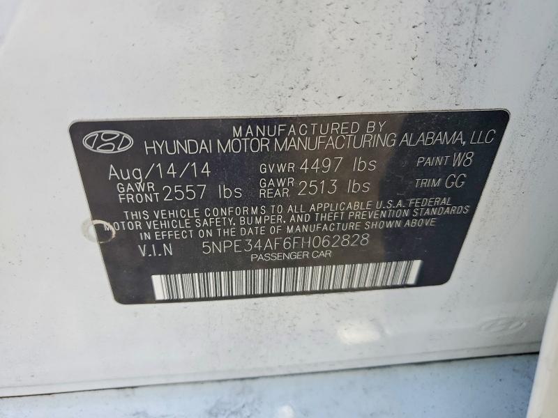 64506156 :رقم المزاد ، 5NPE34AF6FH062828 vin ، 2015 Hyundai Sonata مزاد بيع