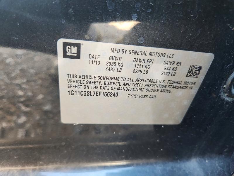 2014 Chevrolet Malibu მანქანა იყიდება აუქციონზე, vin: 1G11C5SL7EF166240, აუქციონის ნომერი: 62815386