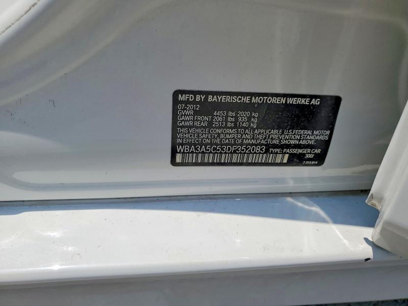 63233786 :رقم المزاد ، WBA3A5C53DF352083 vin ، 2013 Bmw 328 مزاد بيع
