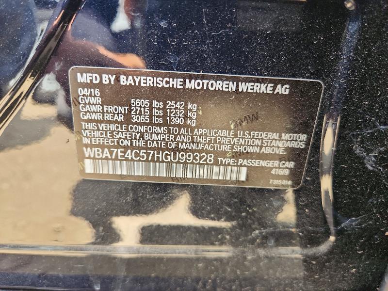 Aukcja sprzedaży 2017 Bmw 740, vin: WBA7E4C57HGU99328, numer aukcji: 61942736