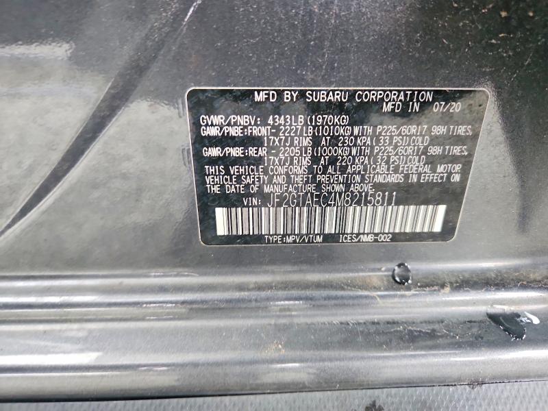 Aukcja sprzedaży 2021 Subaru Crosstrek, vin: JF2GTAEC4M8215811, numer aukcji: 62096206