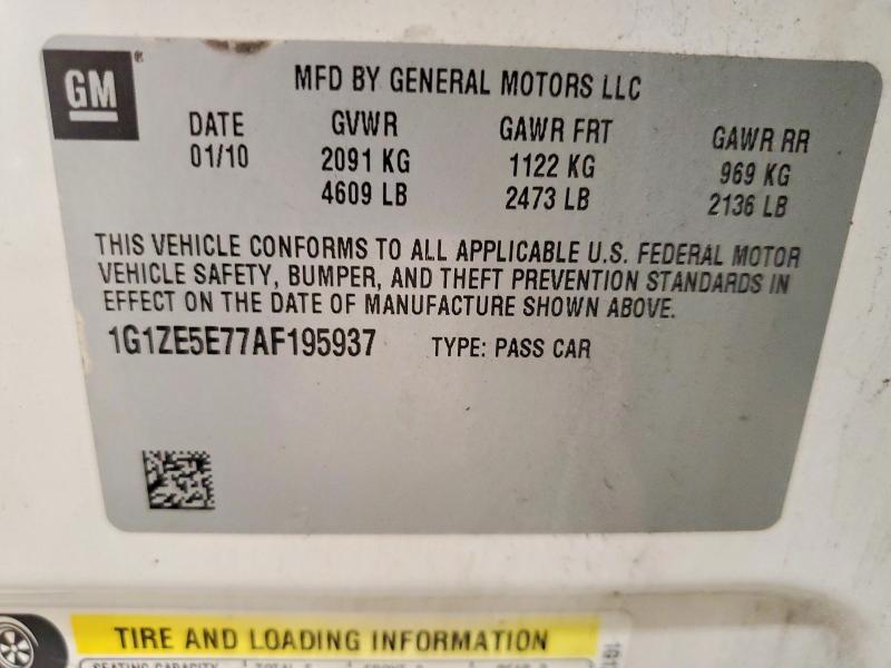 Продаж на аукціоні авто 2010 Chevrolet Malibu, vin: 1G1ZE5E77AF195937, номер лоту: 62432256