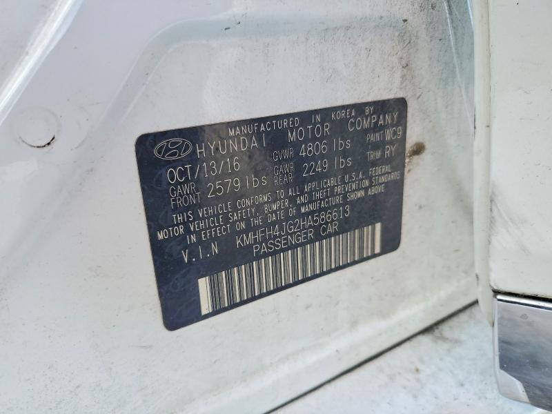 61696646 :رقم المزاد ، KMHFH4JG2HA586613 vin ، 2017 Hyundai Azera مزاد بيع
