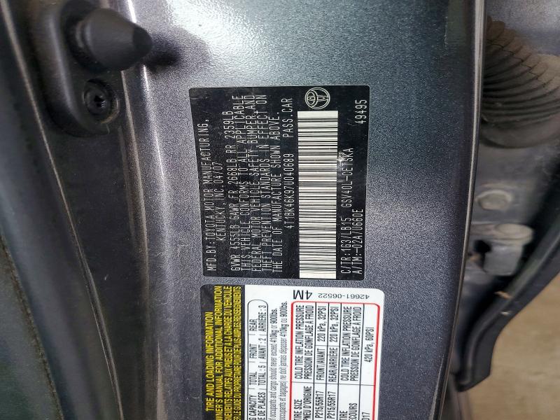 Aukcja sprzedaży 2007 Toyota Camry, vin: 4T1BK46K97U040689, numer aukcji: 60474316