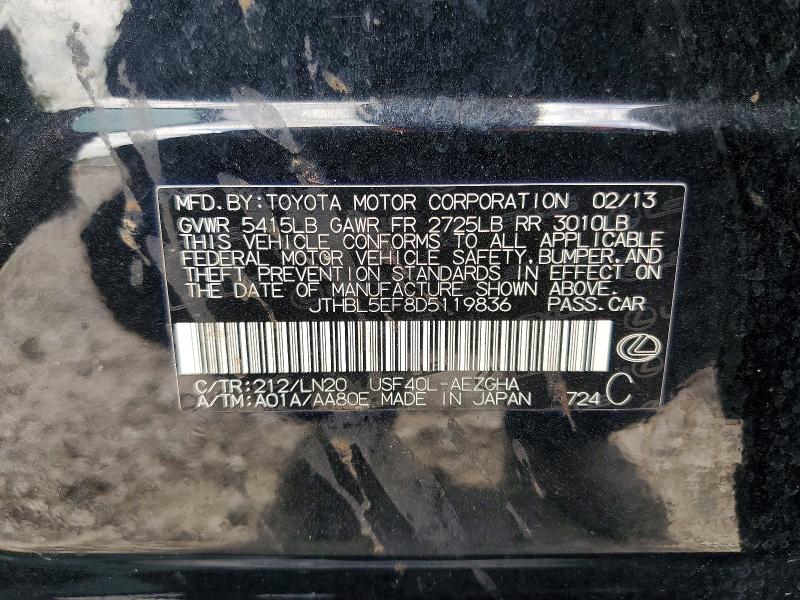 Продаж на аукціоні авто 2013 Lexus Ls, vin: JTHBL5EF8D5119836, номер лоту: 59817136