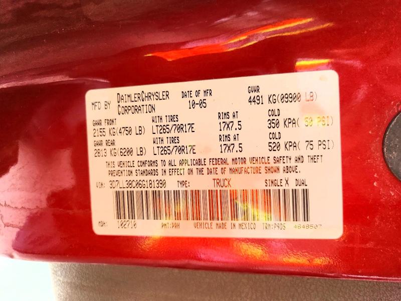 Продаж на аукціоні авто 2006 Dodge Ram 3500, vin: 3D7LL38C06G181390, номер лоту: 62971606