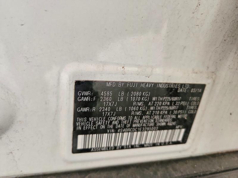 61056186 :رقم المزاد ، 4S4BRCDC1E3295003 vin ، 2014 Subaru Outback مزاد بيع