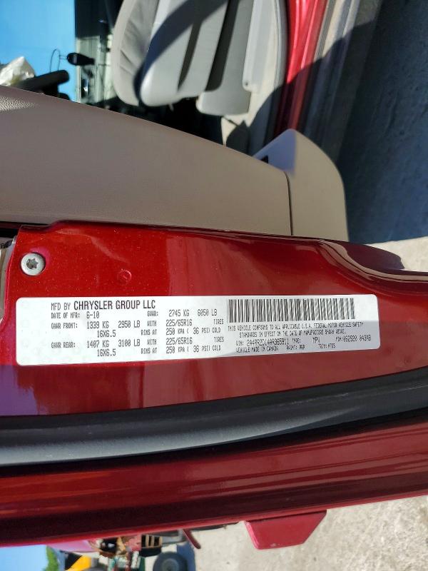 Aukcja sprzedaży 2010 Chrysler Town & Country, vin: 2A4RR2D14AR365911, numer aukcji: 62881226