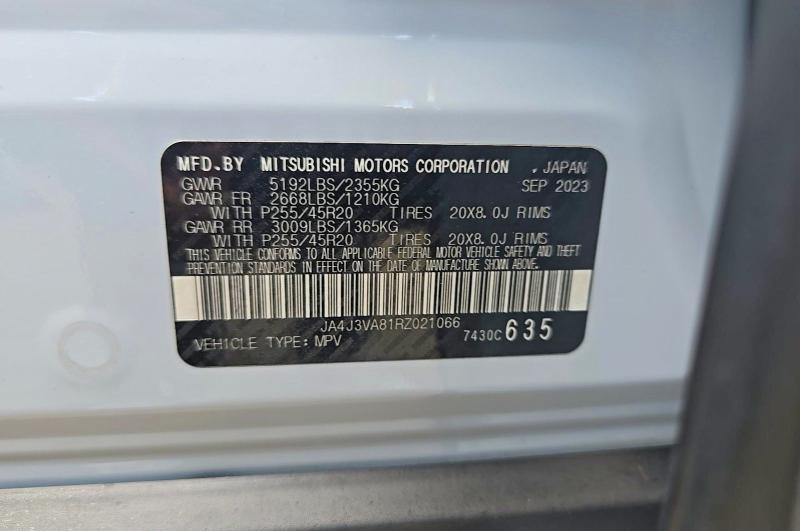2024 Mitsubishi Outlander მანქანა იყიდება აუქციონზე, vin: JA4J3VA81RZ021066, აუქციონის ნომერი: 62655346