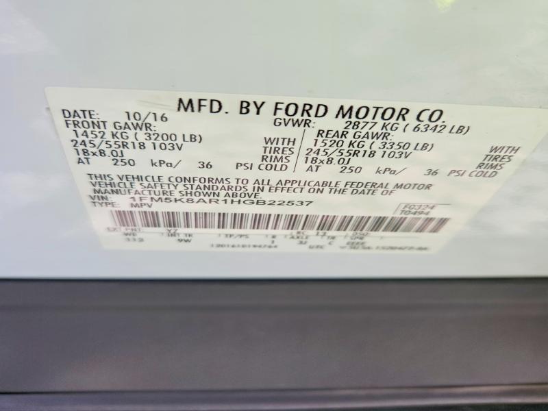 Aukcja sprzedaży 2017 Ford Explorer, vin: 1FM5K8AR1HGB22537, numer aukcji: 63496876