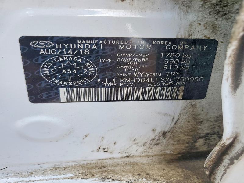 Aukcja sprzedaży 2019 Hyundai Elantra, vin: KMHD84LF3KU750050, numer aukcji: 59376676