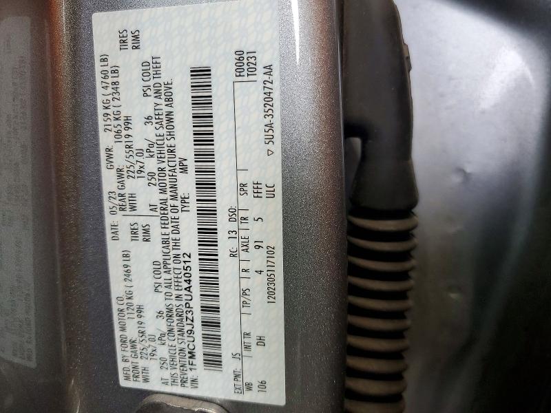 Продаж на аукціоні авто 2023 Ford Escape, vin: 1FMCU9JZ3PUA40512, номер лоту: 62922136